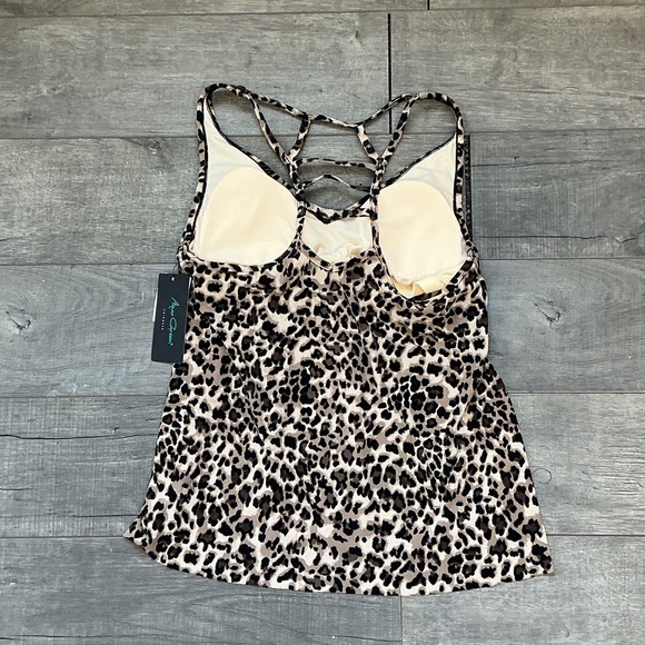 Leopard Print Strappy Women's Swim Top - Picture 2 of 2